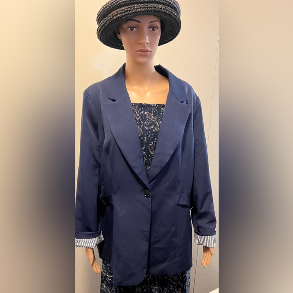 🆕 AGNES ORINDA WOMEN NAVY BLAZER (1X) NWT - Picture 6 of 6
